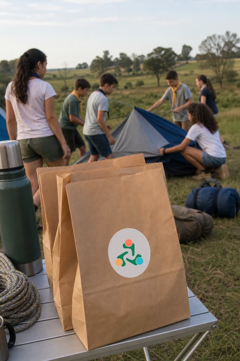 Jóvenes de un grupo scout organizando una actividad